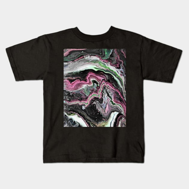 Best Friends - Abstract Acrylic Pour Painting Kids T-Shirt by dnacademic